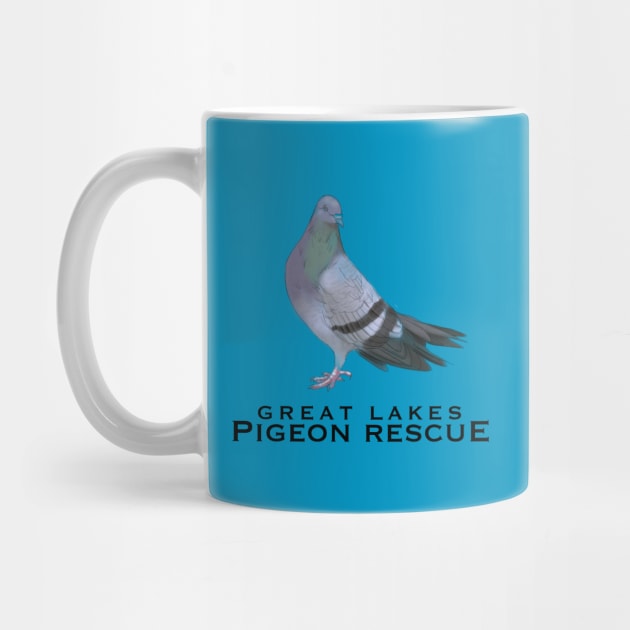 Great Lakes Pigeon Rescue Mascot - Black Letters by Great Lakes Pigeon Rescue